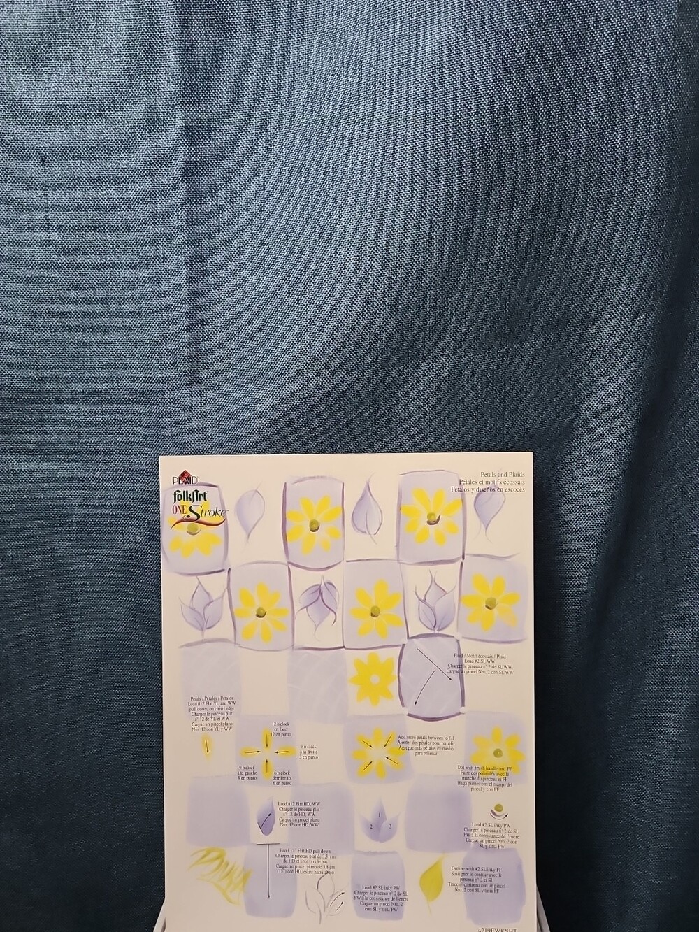 Set of 3 FolkArt One Stroke Painting Worksheet Packs | Flowers #4219 | Reusable - Picture 8 of 16